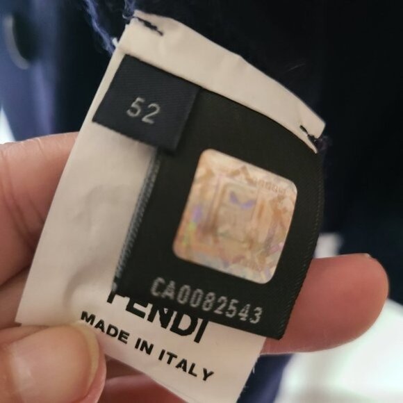 Fendi Blue Mens Coat Jacket Wool Blend XL - Picture 12 of 15